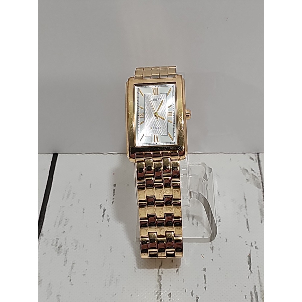GUESS Steel Gold-Tone Rectangle Watch